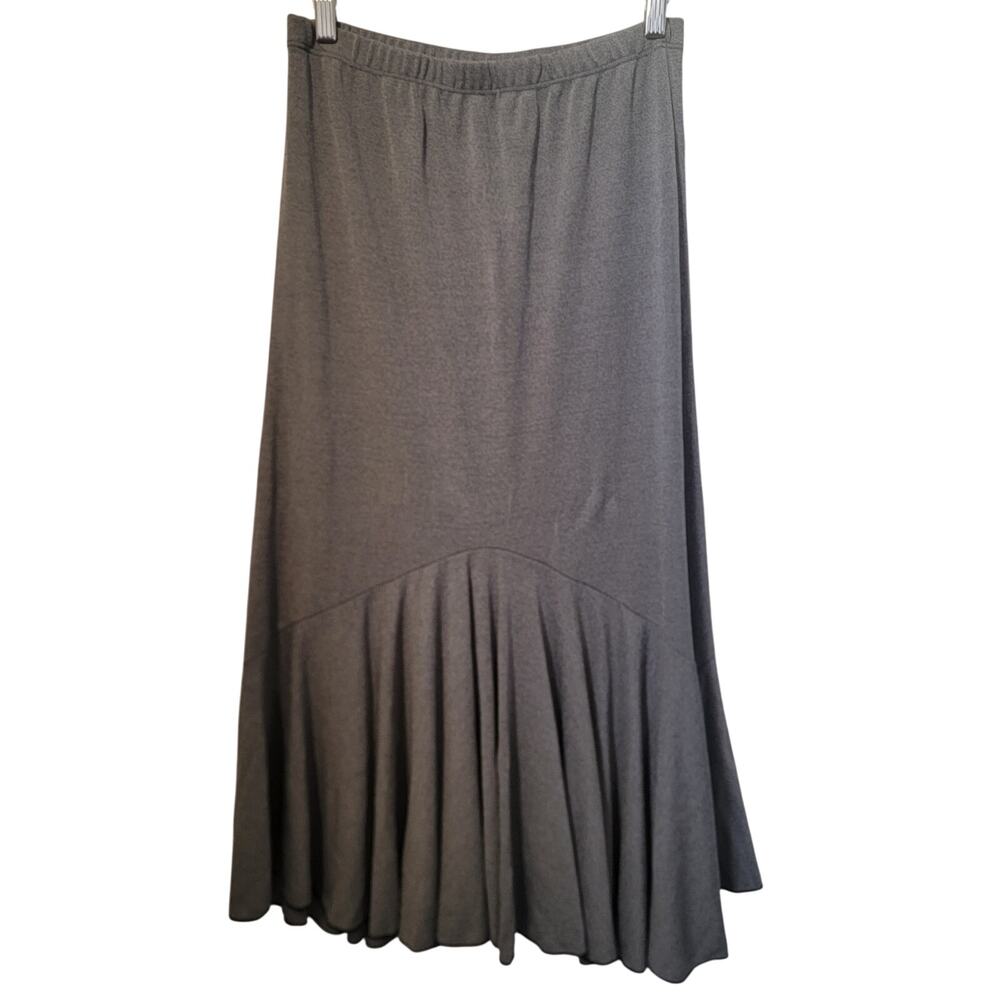 Vintage Y2K Made in USA Grey Maxi Flowy Tiered Skirt XL Witchy Grunge Emo Fairy - Picture 2 of 7